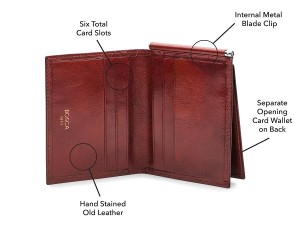 Bosca Money Clip W/ Pocket Brown | XAUBH75230