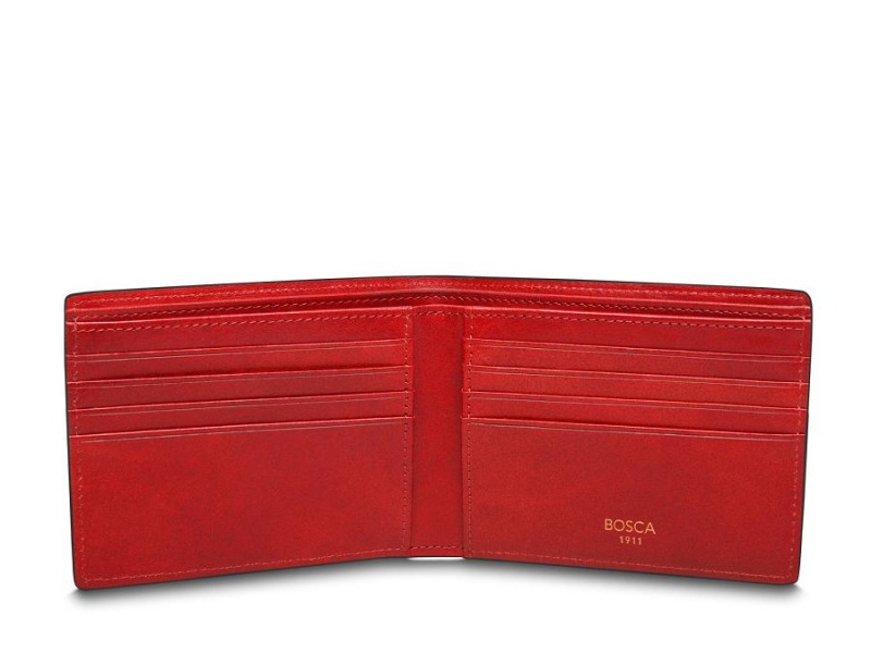 Bosca 8 Pocket Deluxe Executive Wallet Brown / Red | AUNEJ86993