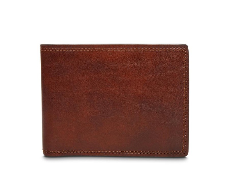 Bosca 8 Pocket Deluxe Executive Wallet Brown / Red | AUNEJ86993