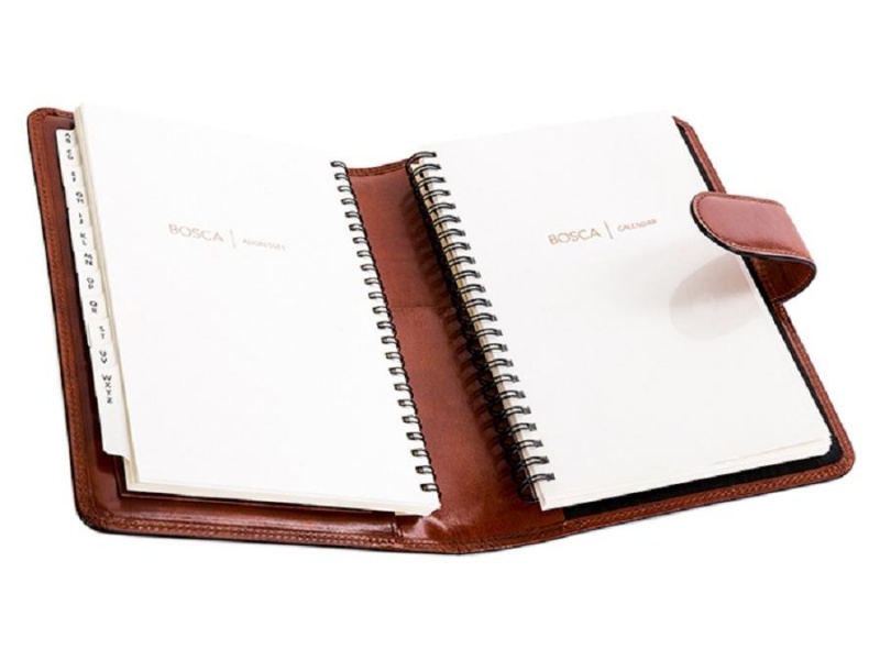 Bosca Address Book / Weekly Minder Brown | QAUWA16926