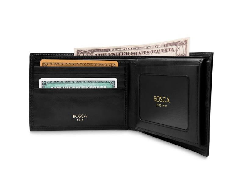 Bosca Credit Wallet with I.D. Passcase Black | AUCVG53099
