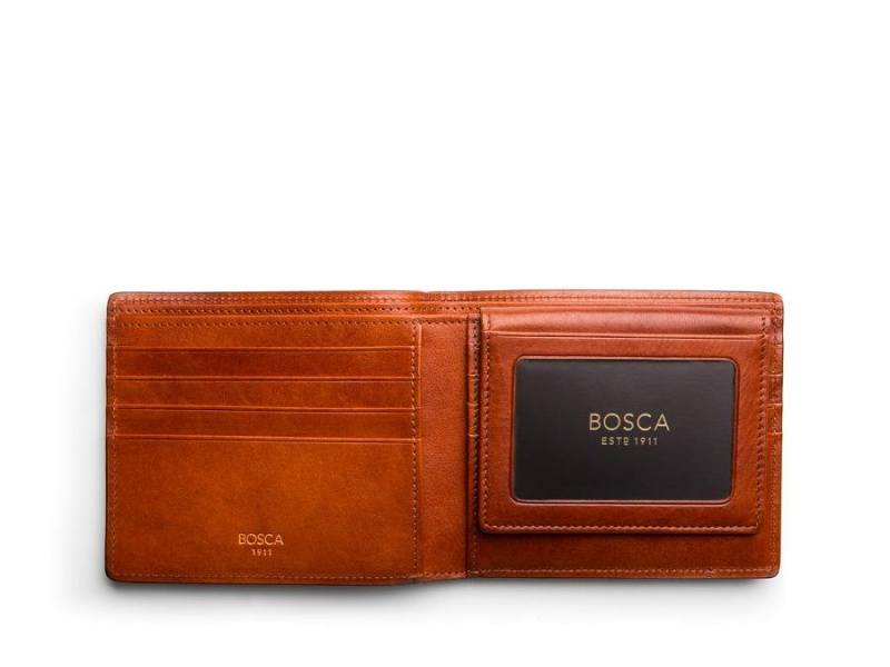 Bosca Euro Credit Wallet w/I.D. Passcase Brown | SAUNY86849
