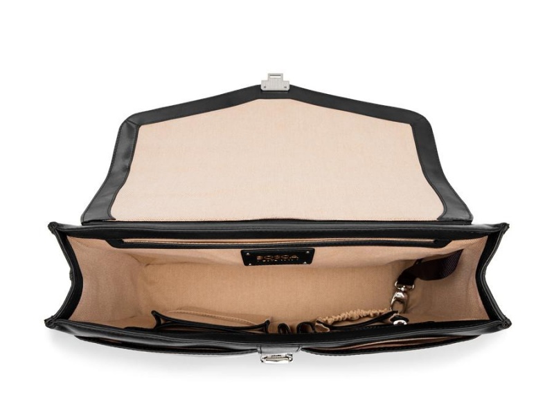 Bosca Flapover Briefcase Black | LAUSX12248