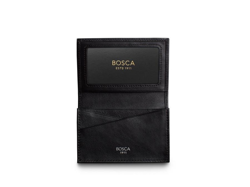 Bosca Full Gusset, 2 pkt Card Case W/ I.D. Black | BAUSO72211