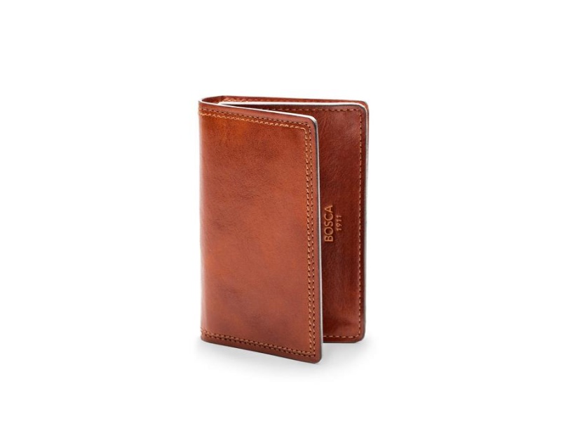 Bosca Full Gusset, 2 pkt Card Case W/ I.D. Brown | AUEGJ31942