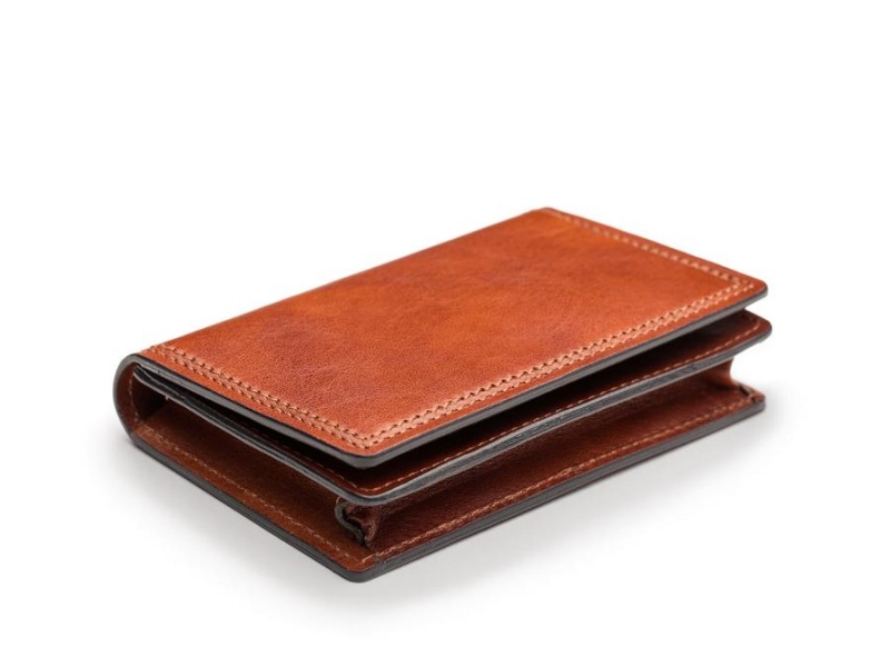 Bosca Full Gusset, 2 pkt Card Case W/ I.D. Brown | AUEGJ31942