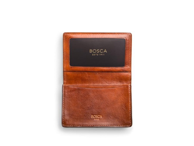 Bosca Full Gusset, 2 pkt Card Case W/ I.D. Brown | AUEGJ31942