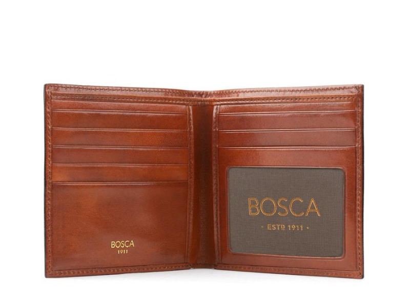 Bosca I.D. Hipster Credit Card Wallet Brown | AUICD98382