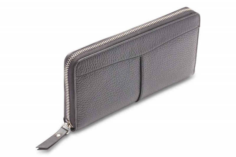 Bosca Italia 8" Accordion Zip Wallet Black | AUXBR61176