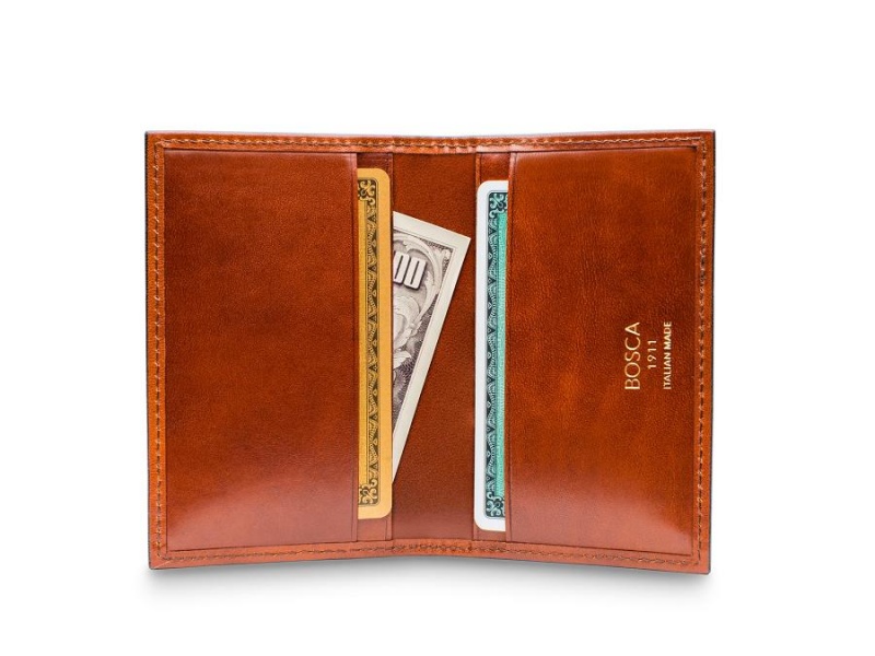Bosca Italia Calling Card Case Brown | AUZDE85566