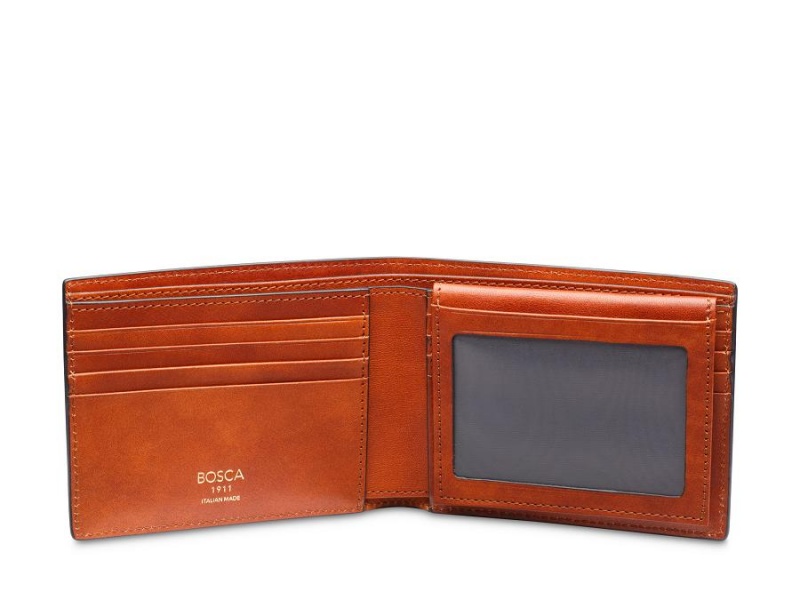 Bosca Italia Dolce Credit Wallet w/ I.D. Passcase Brown | AAUDF50481