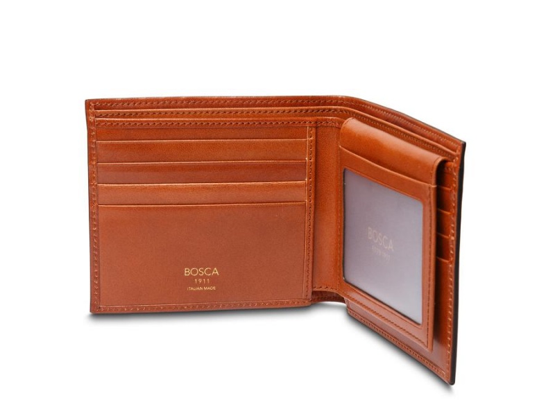 Bosca Italia Euro Size Credit Wallet w/I.D. Passcase - RFID Brown | AUCIF91547