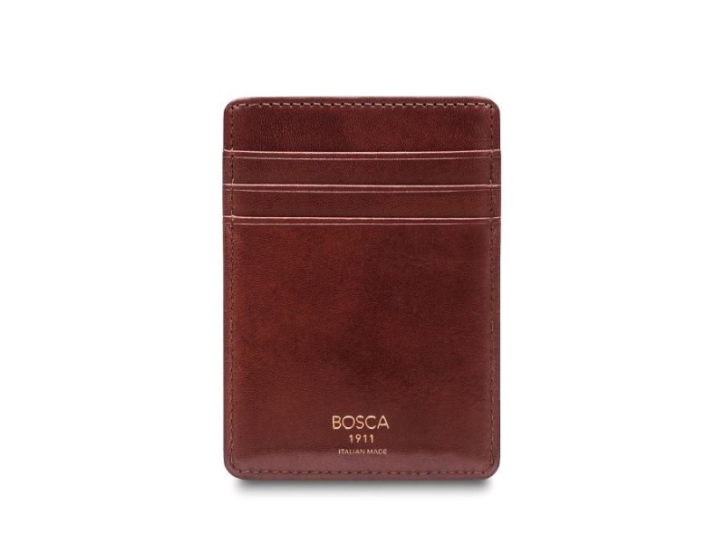 Bosca Italia Front Pocket Wallet Brown | PAUQX65233