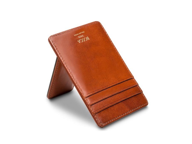 Bosca Italia Front Pocket Wallet Brown | PAUQX65233