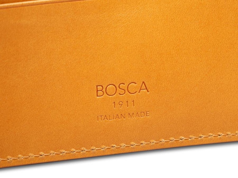 Bosca Italo Contrast Small Bifold Wallet Brown / Yellow | AUIIZ38112