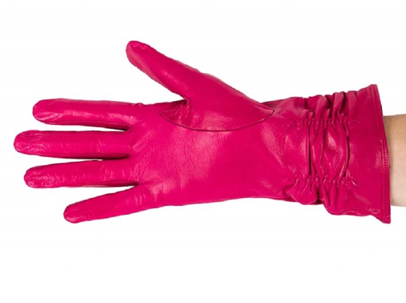 Bosca Long Lambskin Glove w/ Pleat Pink | YAUGT74412