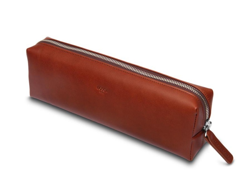 Bosca Pencil Pouch Brown | UAUTG76321