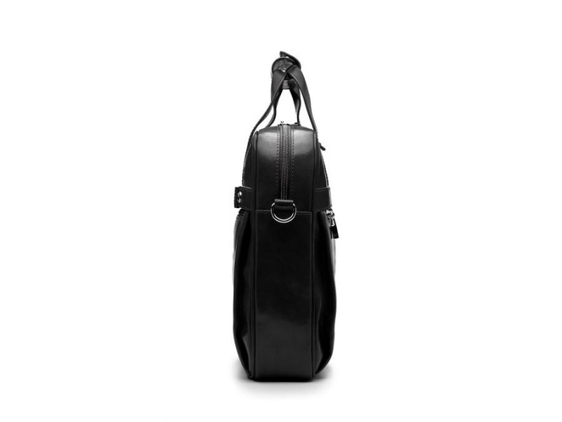 Bosca Single Gusset Stringer Brief Bag Black | DAUVO82599
