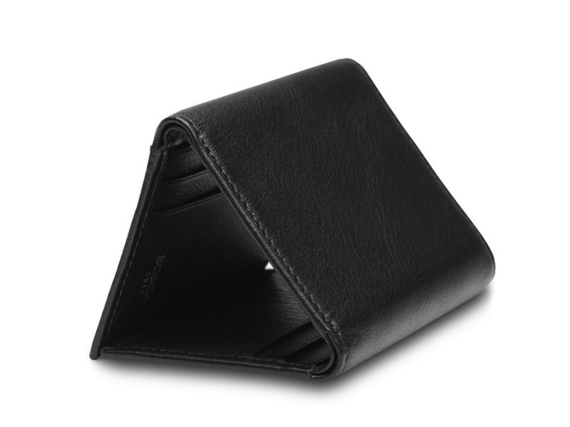 Bosca Single I.D. Trifold Wallet Black | AUQAV73778