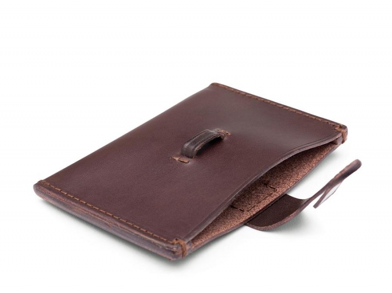 Bosca Tuck Tab Card Case Chocolate | AUXMI29219