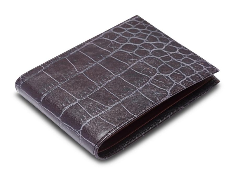 Bosca Vintage Crocco Bifold w/ Card I.D. Flap Black / Brown | SAUNY38848