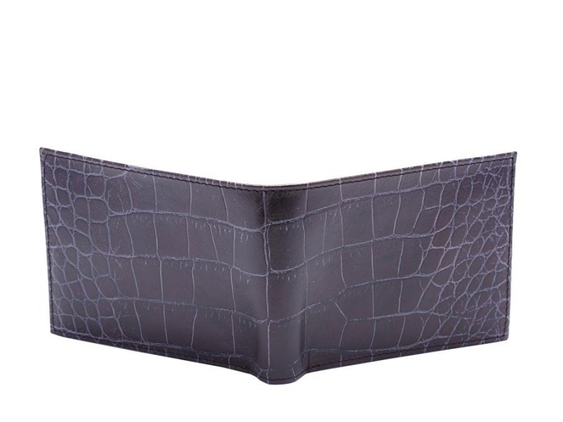 Bosca Vintage Crocco Bifold w/ Card I.D. Flap Black / Brown | SAUNY38848