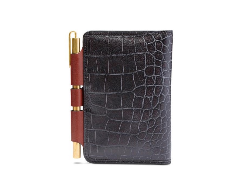 Bosca Vintage Crocco Field Journal Black | QAUUV55194