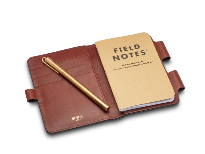 Bosca Vintage Crocco Field Journal Black | QAUUV55194