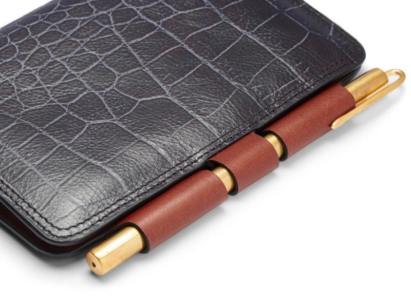 Bosca Vintage Crocco Field Journal Black | QAUUV55194