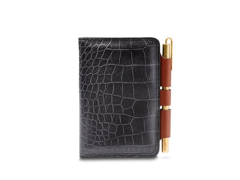 Bosca Vintage Crocco Field Journal Black | QAUUV55194