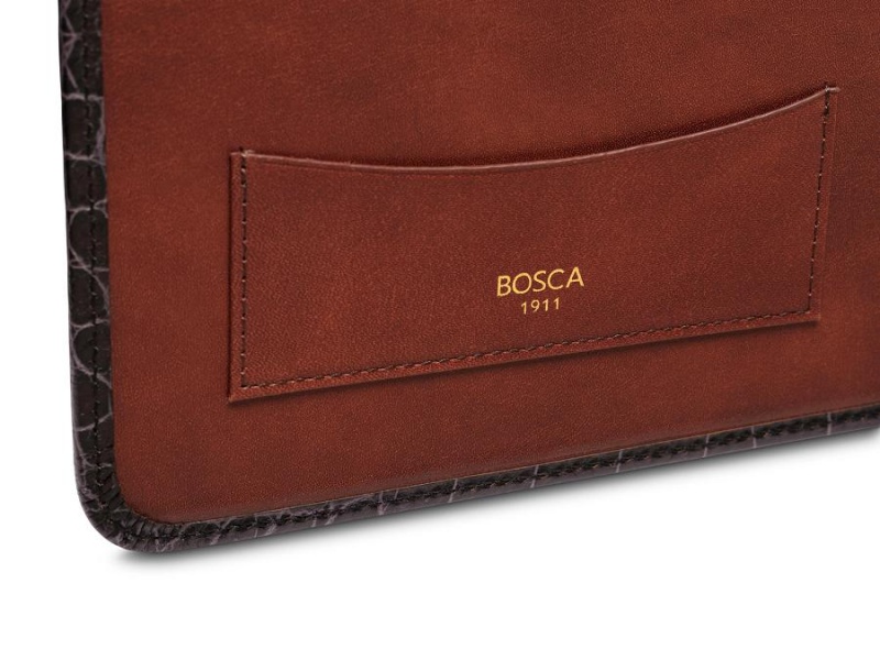 Bosca Vintage Crocco Leather Portfolio Black | DAUVO86439