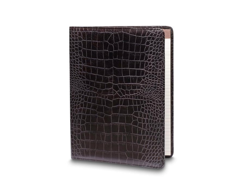 Bosca Vintage Crocco Leather Portfolio Black | DAUVO86439