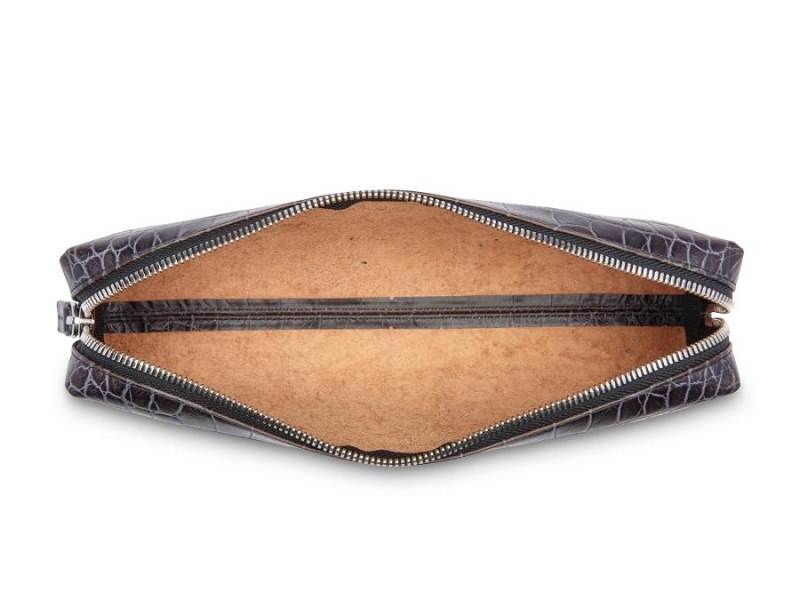 Bosca Vintage Crocco Pencil Pouch Black | UAUTG85650