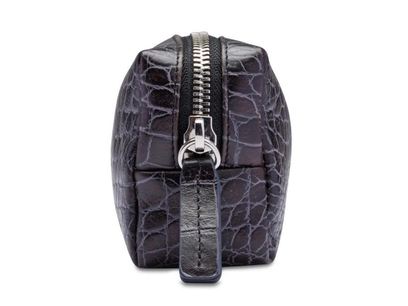 Bosca Vintage Crocco Pencil Pouch Black | UAUTG85650