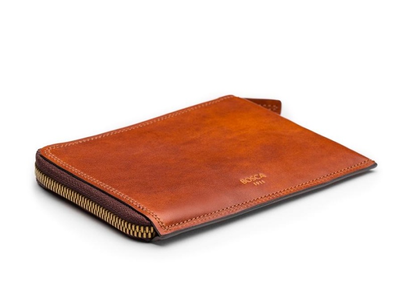 Bosca Zip Passport Brown | BAUSD60237