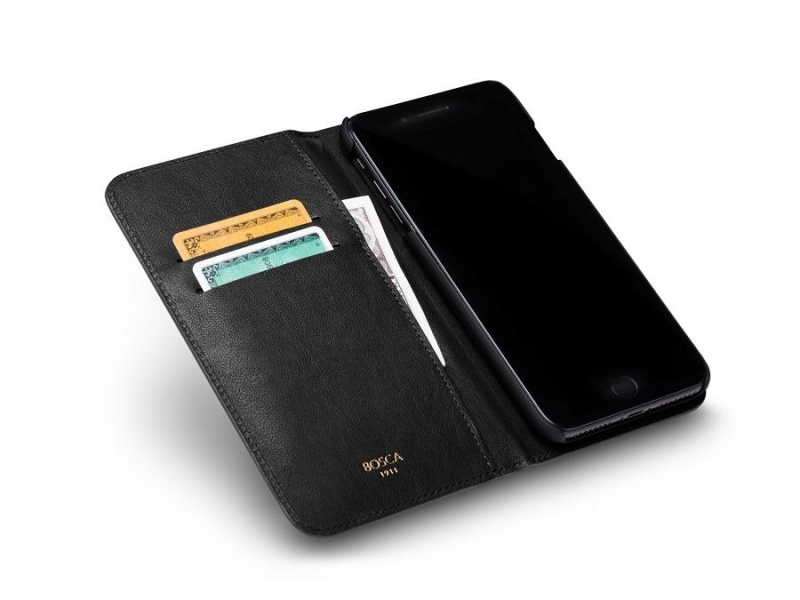 Bosca iPhone 8+ Flip Case with Cards Inside Black | BAUSO21061